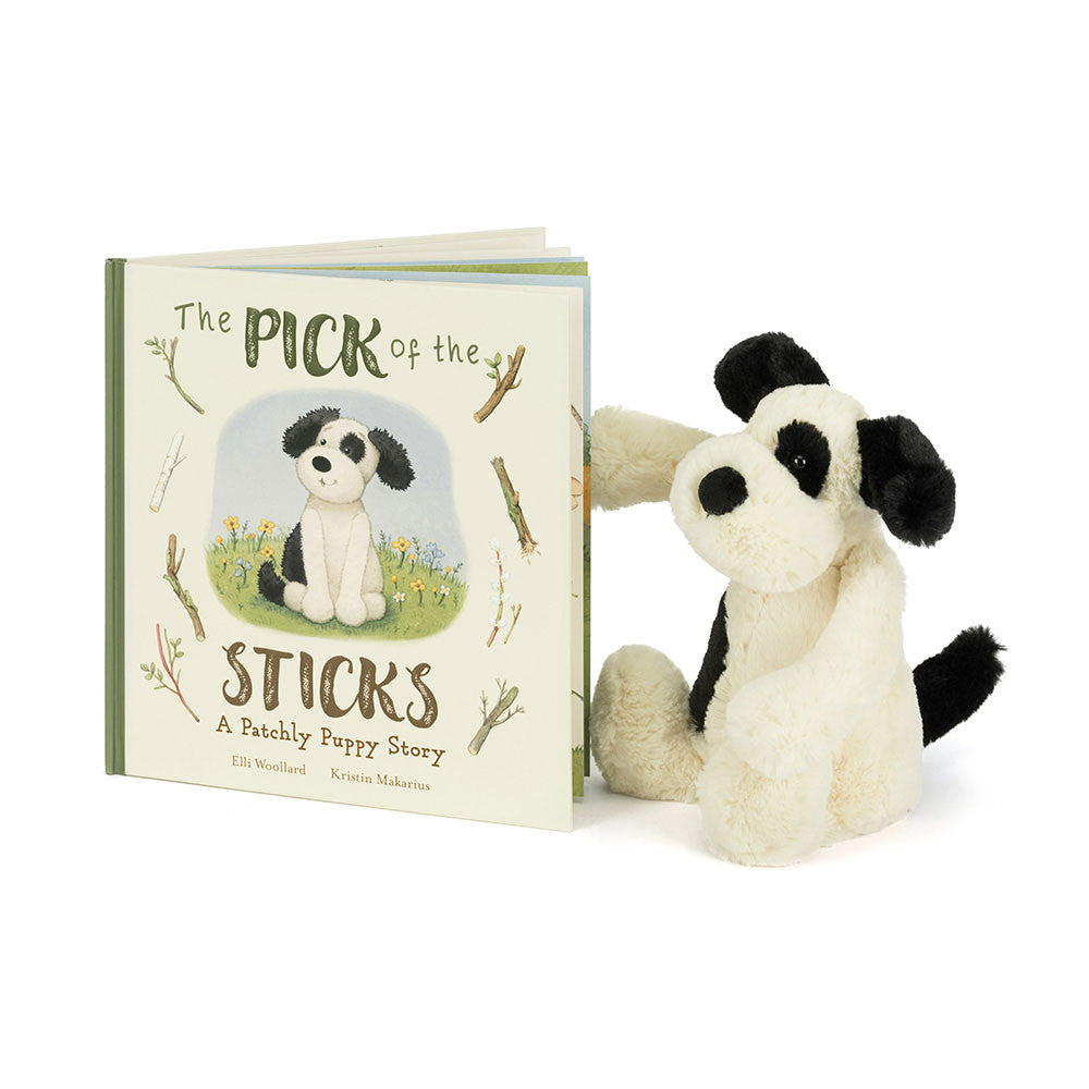 Jellycat Bashful Black & Cream Puppy
